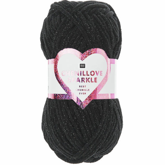 Rico Design Creative Chenillove Sparkle Black (006)