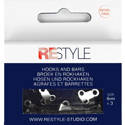 ReStyle Broek- en rokhaken 6 mm zilver (3 stuks)