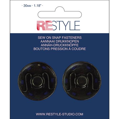 ReStyle Aannaaidrukknopen 30 mm zwart (2 stuks)