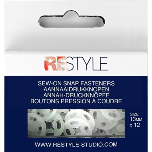 ReStyle Aannaaidrukknopen 13 mm plastic (12 stuks)