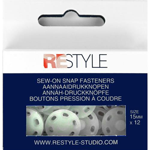ReStyle Aannaaidrukknopen 15 mm plastic (12 stuks)