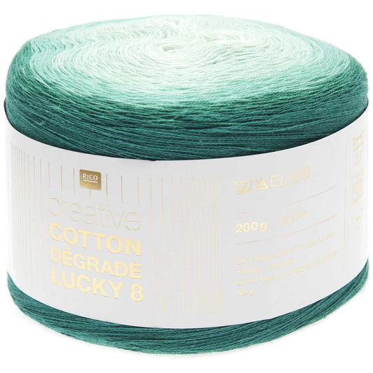 Rico Design Creative Cotton Dégradé Lucky 8 Turkoois (017)