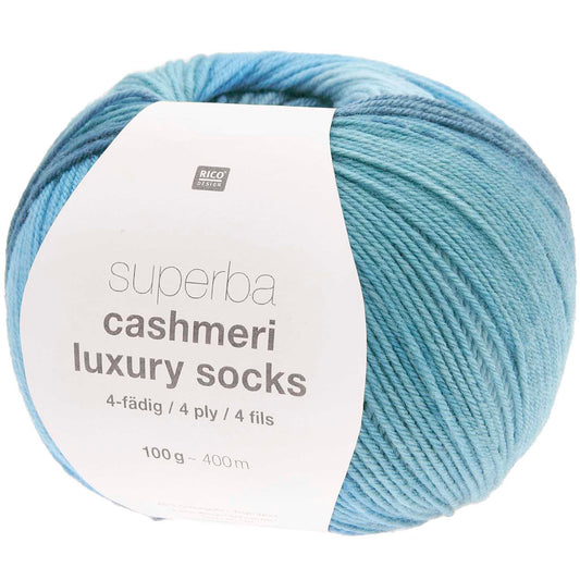 Rico Design Superba Cashmeri Luxury Socks Blue (025)