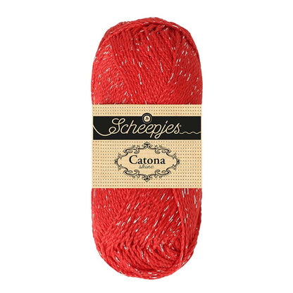Scheepjes Catona Shine Hot Red Silver (115-S)