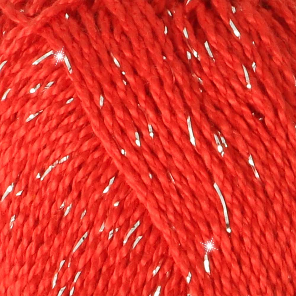 Scheepjes Catona Shine Hot Red Silver (115-S)
