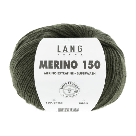 Lang Yarns Merino 150 Army Green (0198)