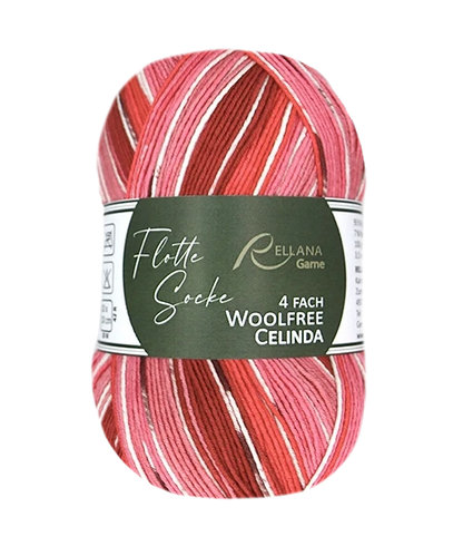 Rellana Garne Flotte Socke 4-Ply Woolfree Celinda Coral (3242)