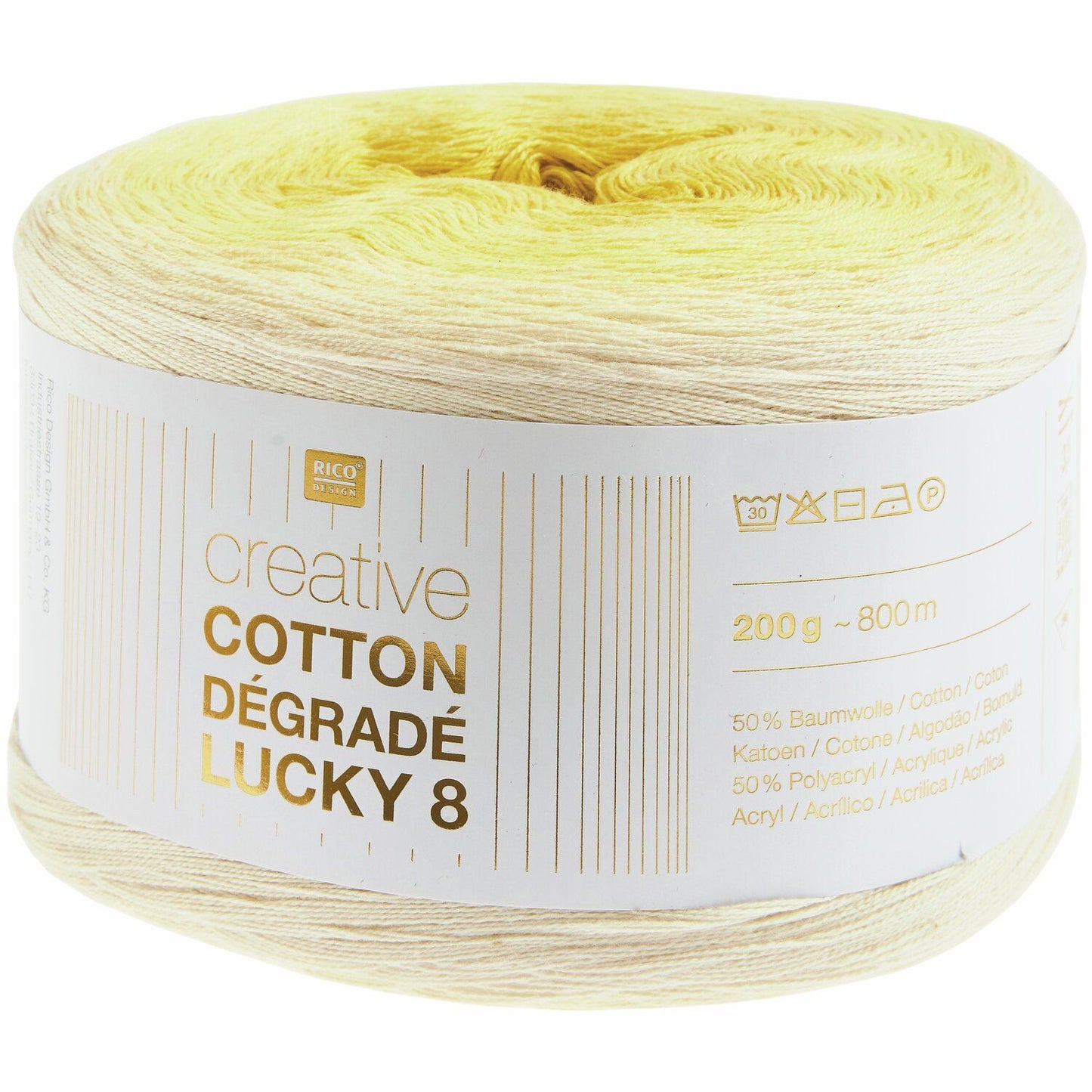 Rico Design Creative Cotton Dégradé Lucky 8 Citroen (026)