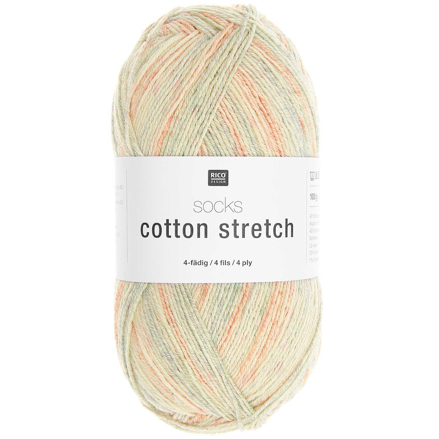 Rico Design Socks Cotton Stretch 4 Ply Pastel (001)