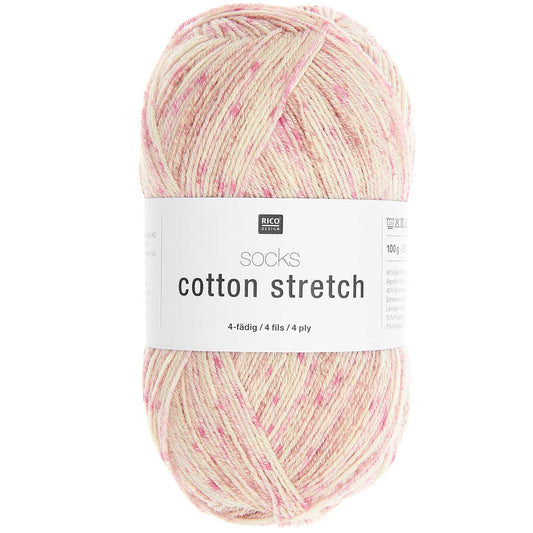 Rico Design Socks Cotton Stretch 4 Ply Rose (002)