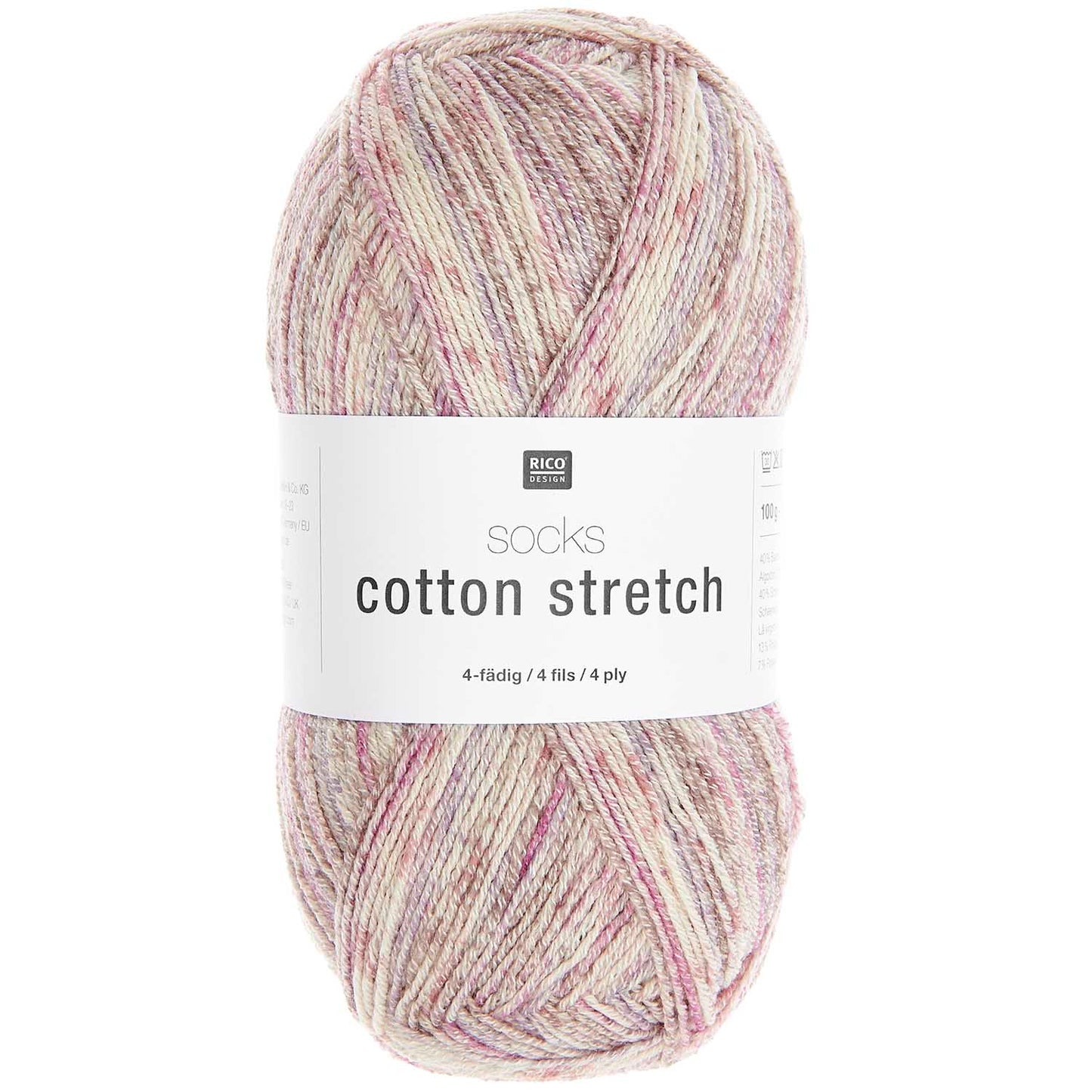 Rico Design Socks Cotton Stretch 4 Ply Purple (003)