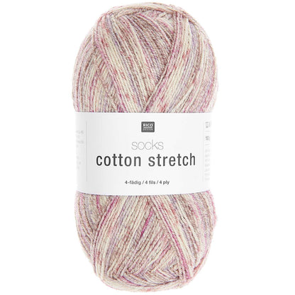 Rico Design Socks Cotton Stretch 4 Ply Purple (003)
