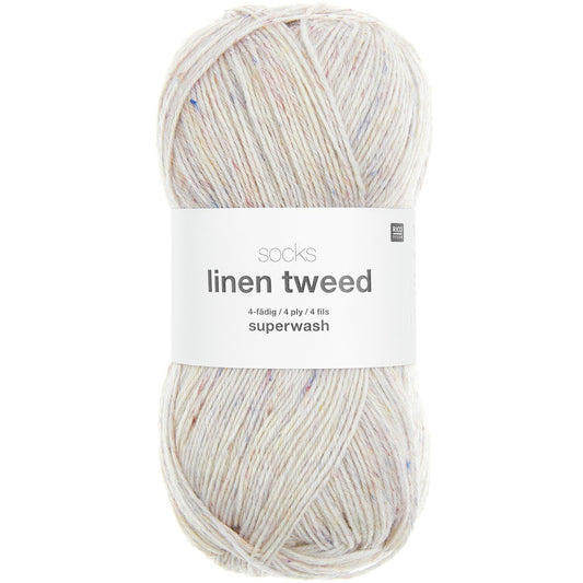 Rico Design Socks Linen Tweed Creamy (001)