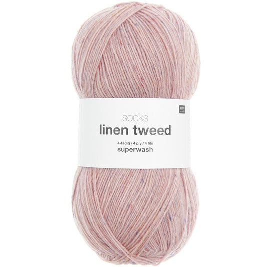 Rico Design Socks Linen Tweed Rose (002)