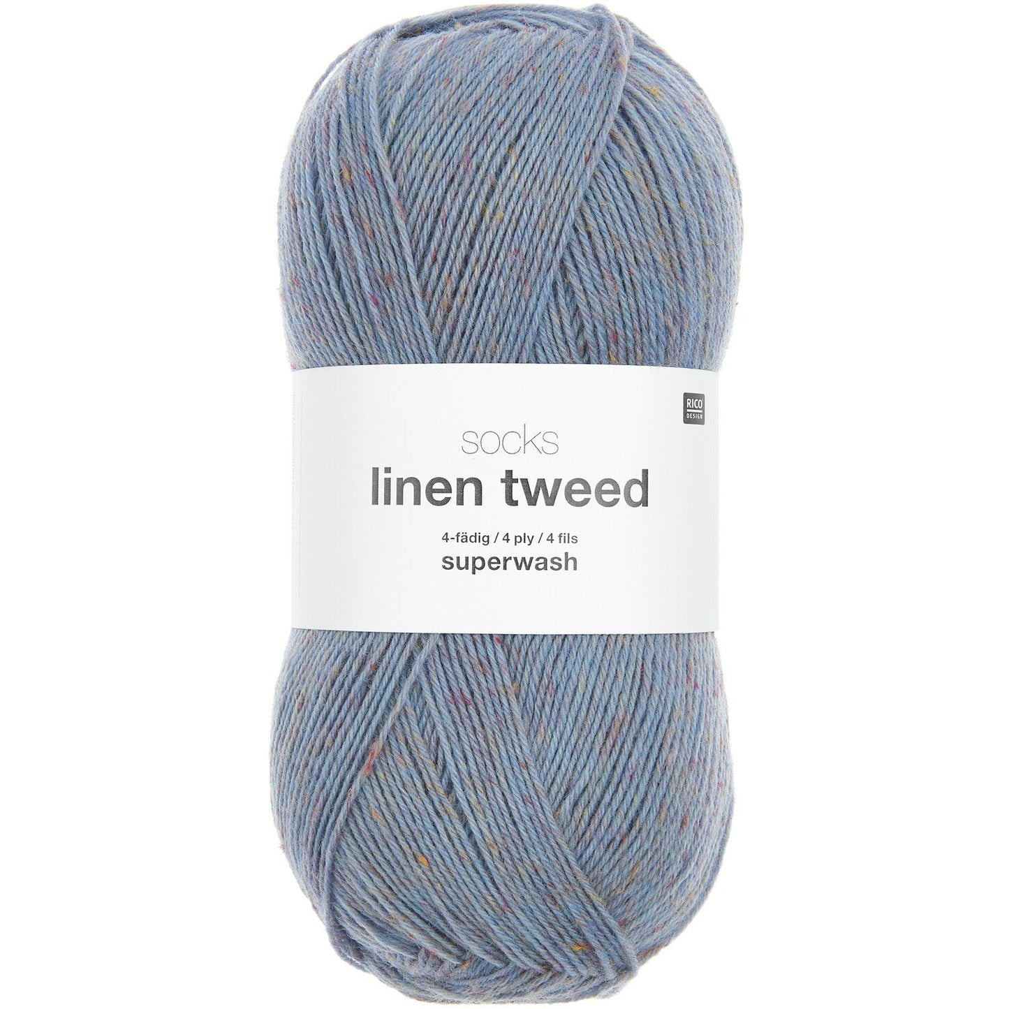 Rico Design Socks Linen Tweed Blue (005)