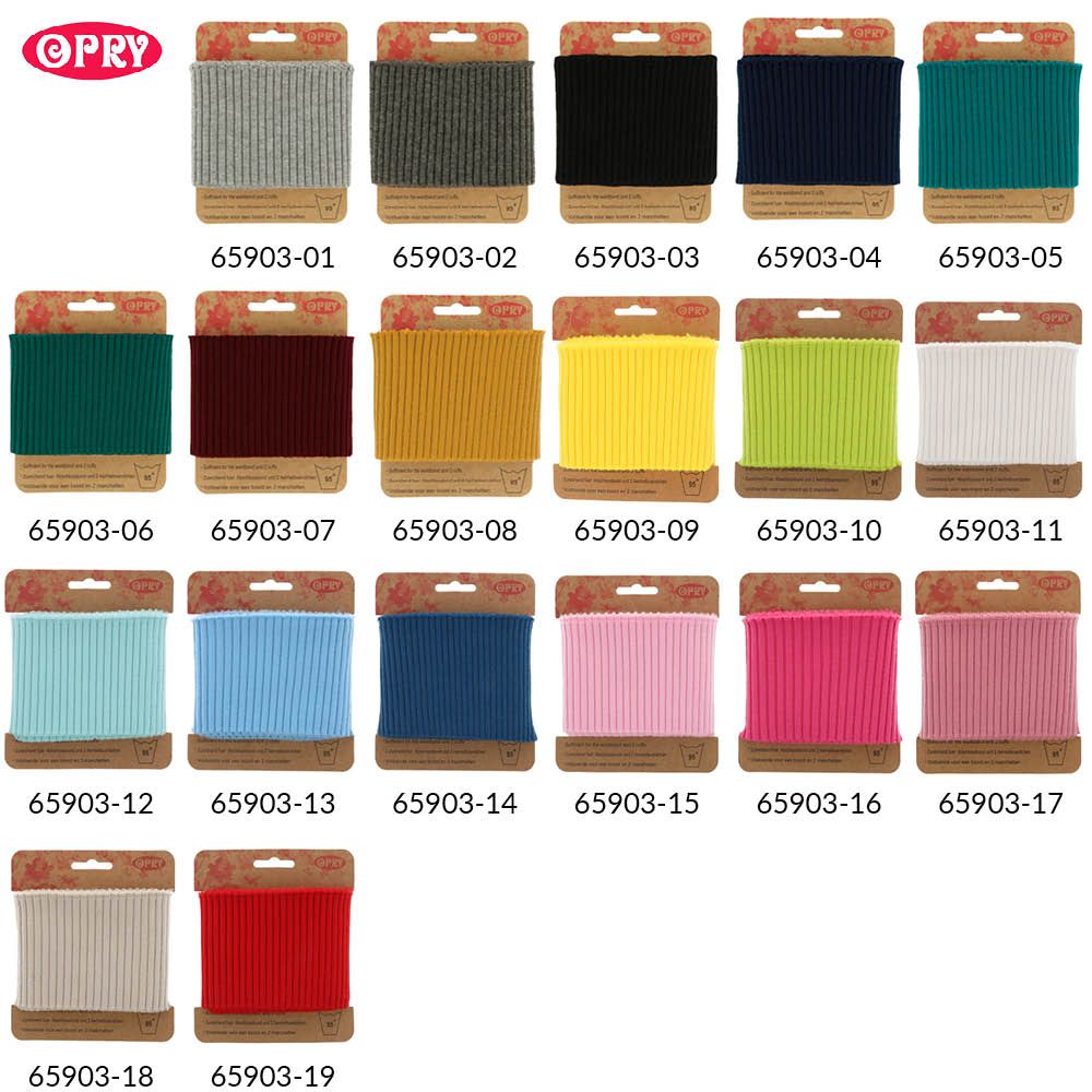 Opry boord en manchetten elastisch Black 70 mm - 1.1 m 