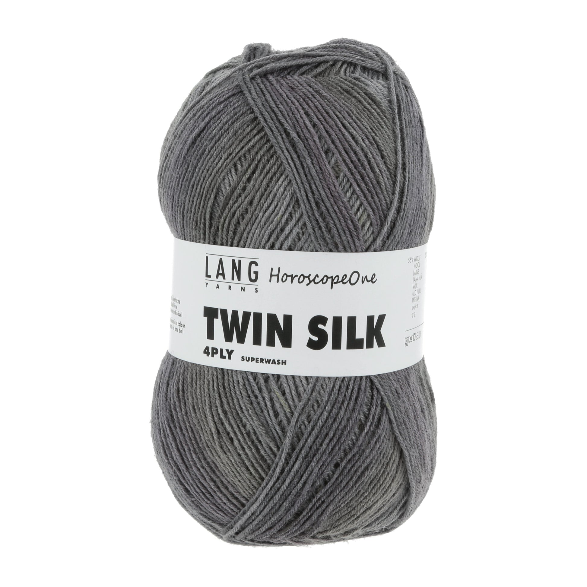 Lang Yarns Twin Silk 4 Ply HoroscopeOne Grey (0355)