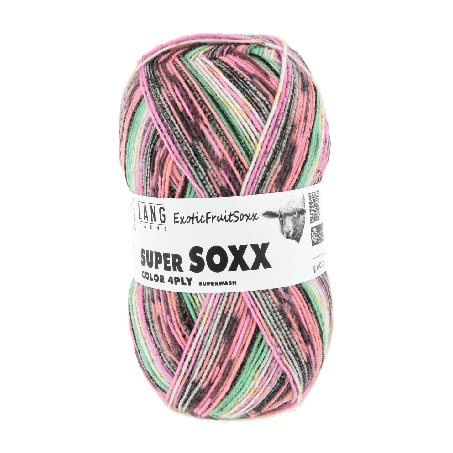 Lang Yarns Super Soxx Color 4 Ply Exotic Fruit Soxx Dragonfruit (0570)