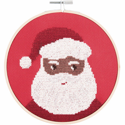 Borduurpakket Portret Kerstman 15 cm