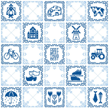 Delfts Blauwe Tegels CAL / Royal Blue Tiles (Incl Haakpatroon)