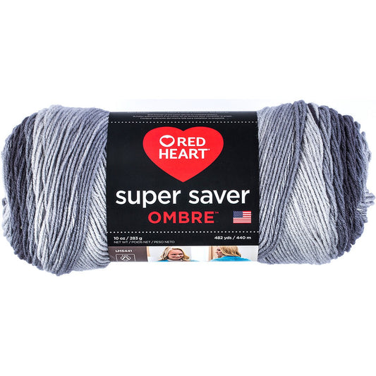 Red Heart Super Saver Ombre Yarn Anthracite
