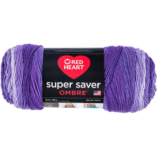 Red Heart Super Saver Ombre Yarn Violet