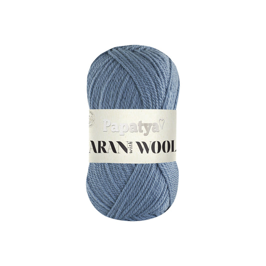Papatya Aran with Wool Blue Grey (5658)