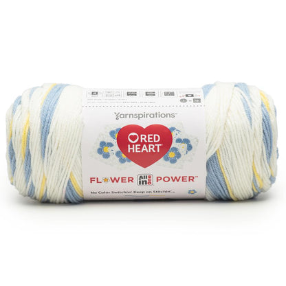 Red Heart Granny Square Flower Power Forget Me Not