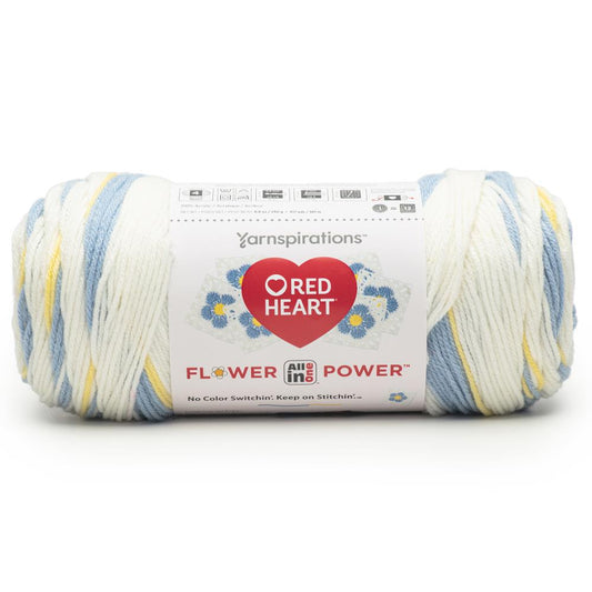 Red Heart Granny Square Flower Power Forget Me Not