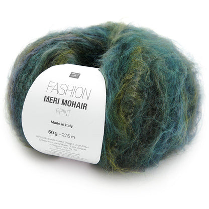 Rico Design Fashion Meri Mohair Print Deep Sea (004)
