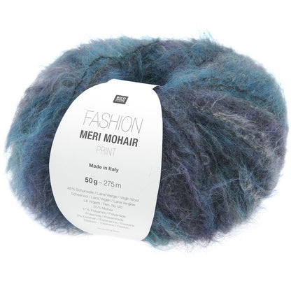 Rico Design Fashion Meri Mohair Print Blue Violets (005)