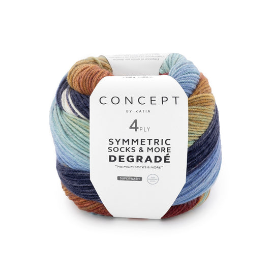 Katia Concept 4 Ply Symmetric Socks and More Degrade Mountain (80)