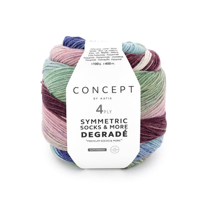 Katia Concept 4 Ply Symmetric Socks and More Degrade Pastel (82)