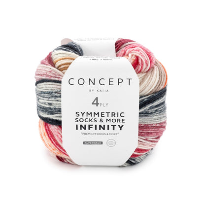 Katia Concept 4 Ply Symmetric Socks and More Infinity Volcano (90)
