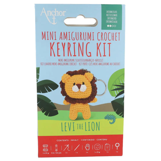 Anchor Mini amigurumi haak kit - sleutelhanger leeuw
