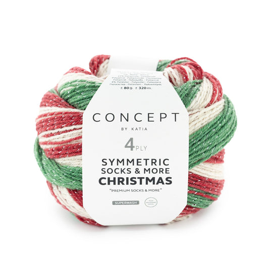 Katia Concept 4 Ply Symmetric Socks and More Christmas Elf (100)