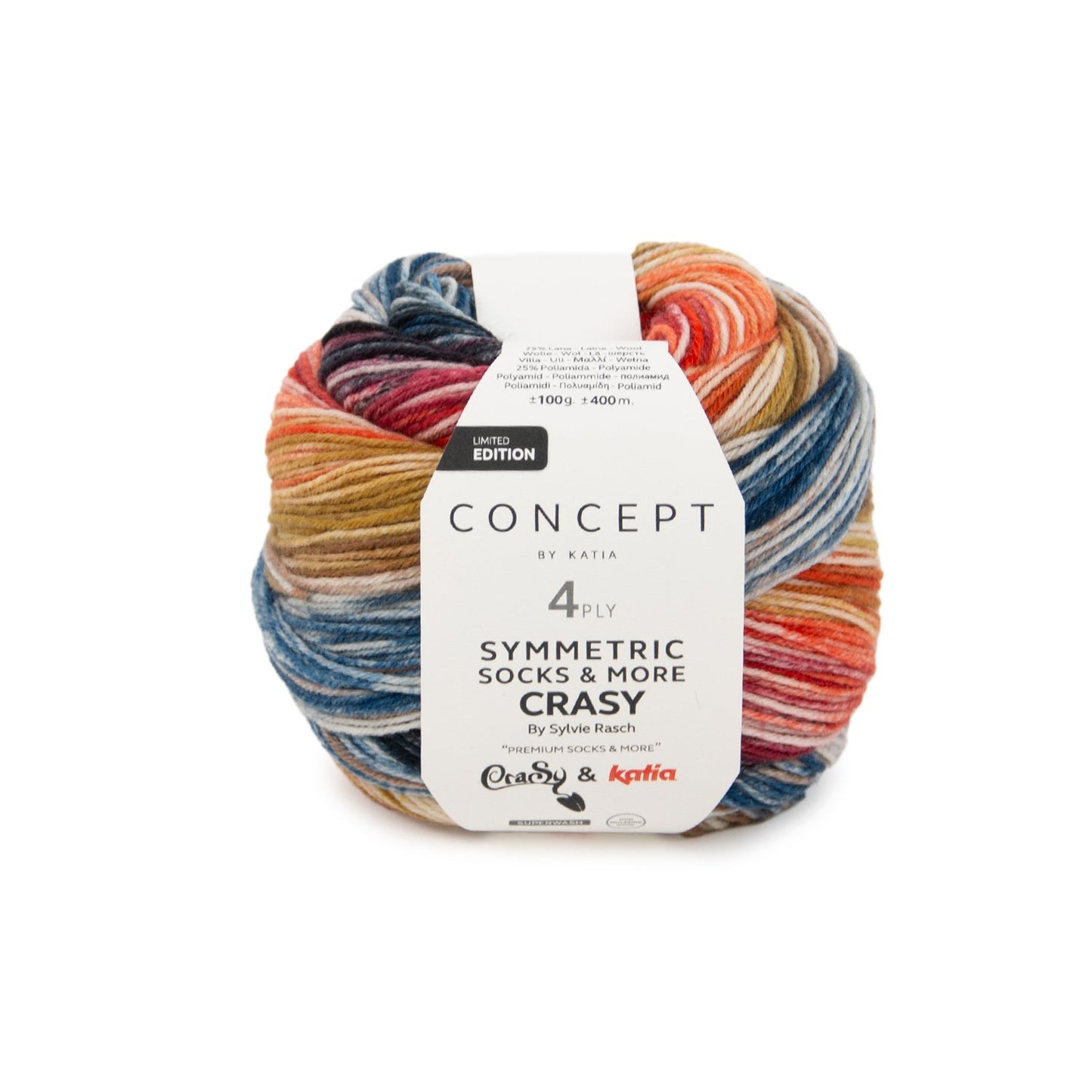 Katia Concept 4 Ply Symmetric Socks and More CraSy Darkness (103)